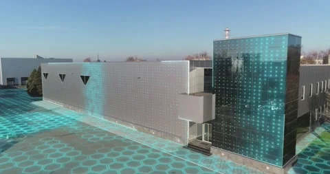 Visualization of a modern plant. The concept of a modern factory. Modern factory 库存影片 276351117