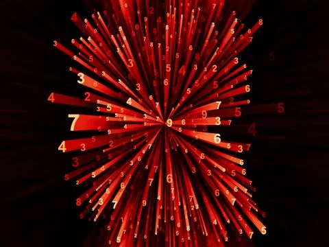 Visualization of Moving Digits Stock Illustration