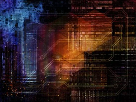 Visualization of Network Illustrazione stock