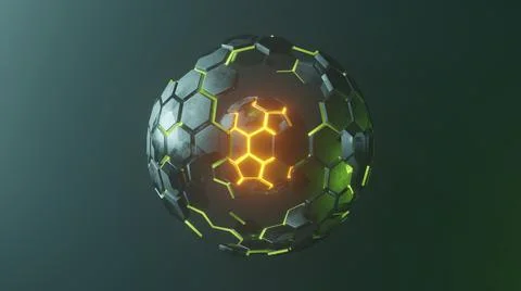 Visualization Nuclear physics core. Illustration Abstract Geometry Sphere 3d Stock Illustration