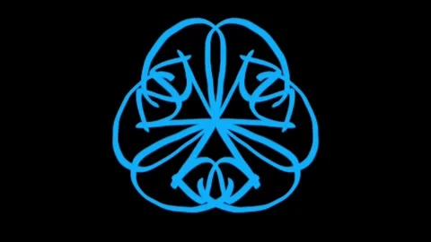 Visualization of numbers with Doodle. Pattern 2.f213.128 Video stock 334657570