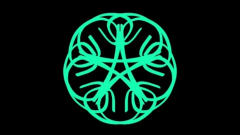 Visualization of numbers with Doodle. Pattern 2.h215.40 Vídeo Stock 334681555