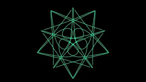 Visualization of numbers with Doodle. Pattern 4.h115.32 Video stock 336229394