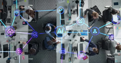 Visualization Office Employees Using AI ... | Stock Video | Pond5