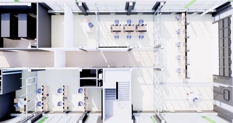 Visualization of office space on the floor in a business center 库存影片 117066775