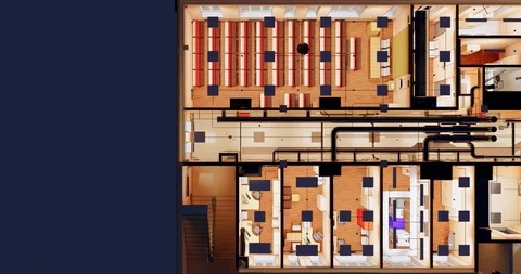 Visualization of office space on the floor in a business center 库存影片 117631653