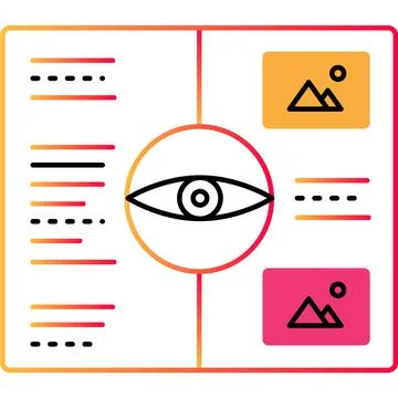 Visualization outline icon flat vector eye design Stock Illustration