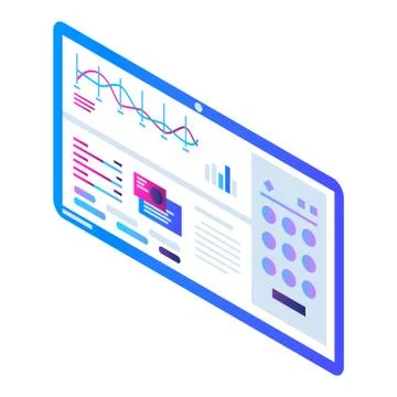 Visualization panel icon, isometric style Stock Illustration