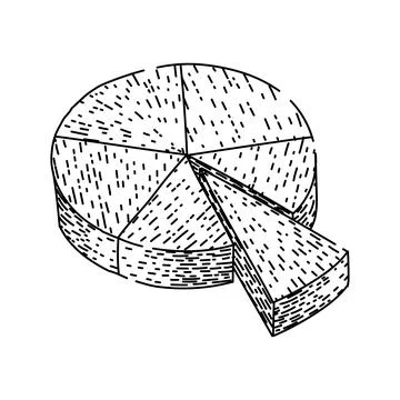 Visualization pie chart sketch hand drawn vector 스톡 일러스트