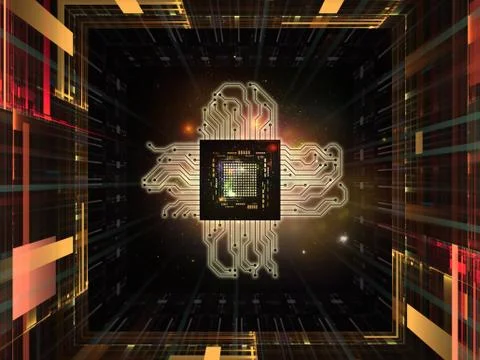 Visualization of the Processor Stock Illustration