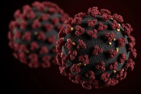 Visualization of the SARS-CoV-2 virus (COVID19) Stock Illustration