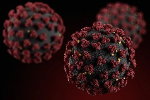 Visualization of the SARS-CoV-2 virus (COVID19) Stock Illustration