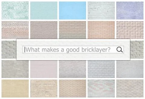Visualization of the search bar on the background of a collage of many pictur Fotos de archivo