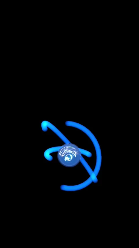 Visualization of a slightly fuzzy atom with its spin and electrons rotating.. Vidéo 305317391