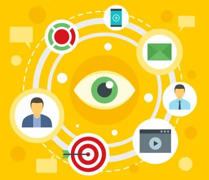 Visualization strategy concept background, flat style Stockillustratie