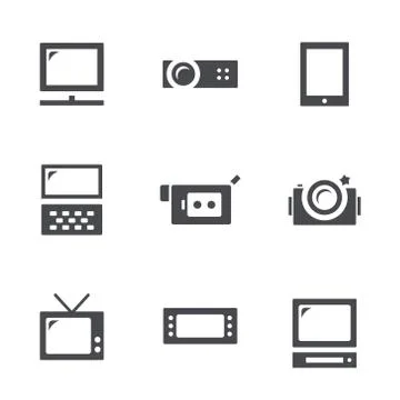 Visualization tools icon set Stock Illustration