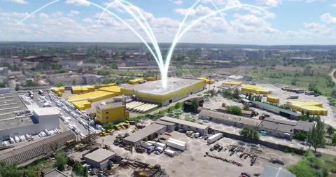 Visualization of trade around the world. The concept of a modern factory Stock-Footage 244636075