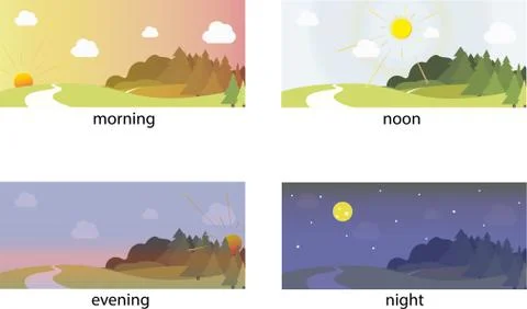 Visualization of various times of day Stock Illustration