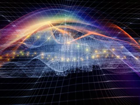 Visualization of Virtual World Illustrazione stock