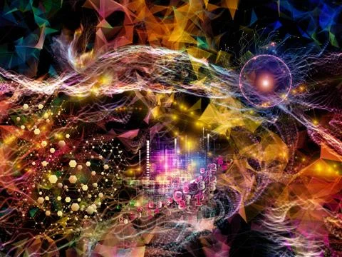Visualization of Virtual World 스톡 일러스트