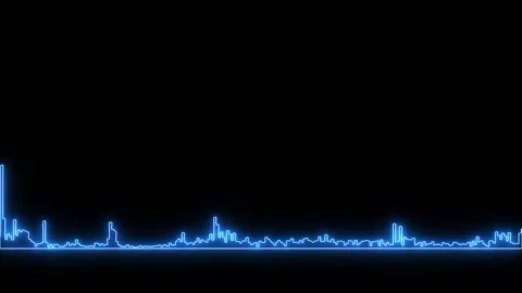 Visualization of voice record, artificial intelligence. Music equalizer, audio 스톡 동영상 168547689