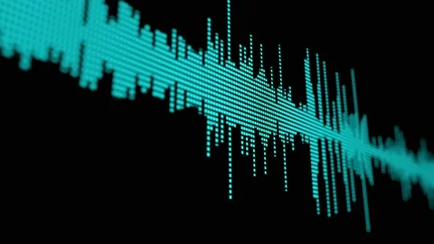Visualization of voice record, artificial intelligence. Music equalizer, audio 스톡 동영상 197078188