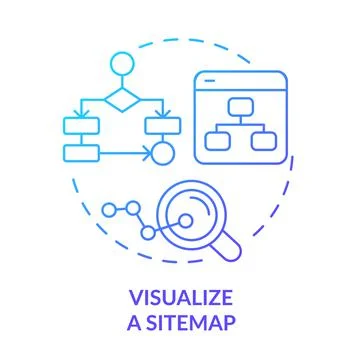 Visualize sitemap blue gradient concept icon イラスト素材