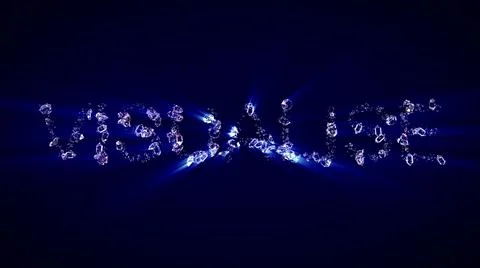 Visualize - text of diamonds with blue light rays Stockillustratie