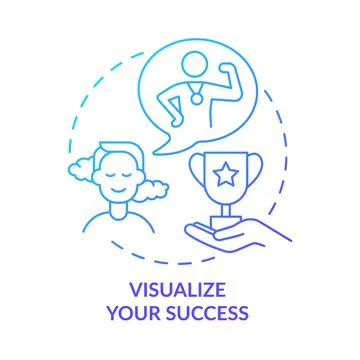 Visualize your success blue gradient concept icon イラスト素材