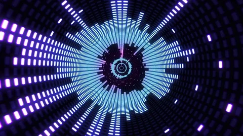 Visualizer Equalizer VJ Background Loop Tunnel Stock Footage 98510236