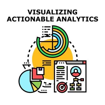 Visualizing actionable analytics data business intelligence イラスト素材