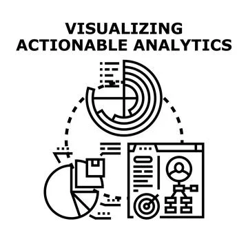 Visualizing actionable analytics data business intelligence Stock Illustration