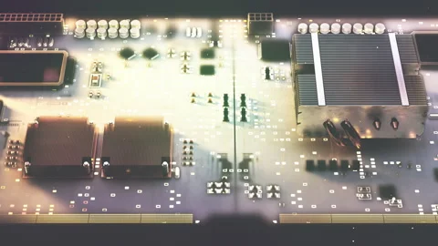 Visualizing Advanced Technology Concepts. CPU Processor, Circuit Board, Stock Footage 238977525