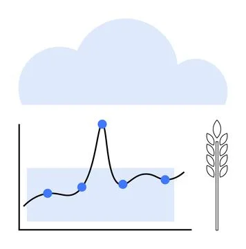 Visualizing Agricultural Trends with Cloud Data and Growth Analysis Stock Illustration