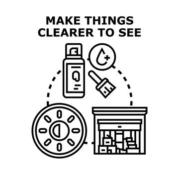 Visualizing clarity for clear things concept Stock Illustration