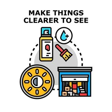 Visualizing clarity for clear things concept Stock Illustration