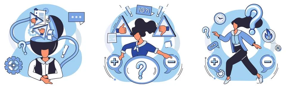 Visualizing Concept of Critical Thinking and Problem-Solving Through Dynami.. Illustrazione stock