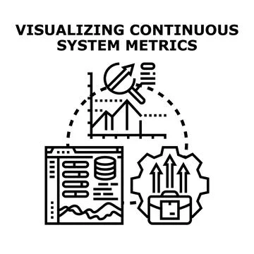 Visualizing continuous system metrics data analysis process 스톡 일러스트