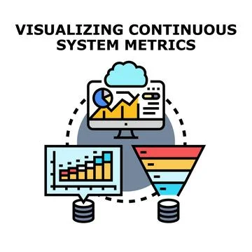 Visualizing continuous system metrics for informed business analytics Stock Illustration