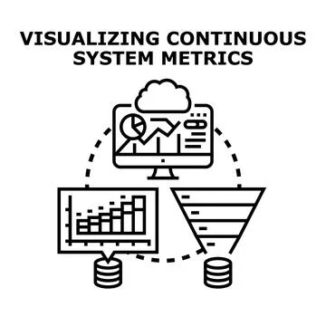 Visualizing continuous system metrics for informed business analytics Stock Illustration