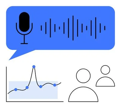 Visualizing Conversations Speech, Data Analysis, and Interaction Stock Illustration