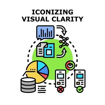 Visualizing data clarity and information optimization process Stock Illustration