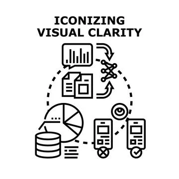 Visualizing data clarity and information optimization process Stock Illustration