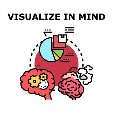 Visualizing data in mind process concept Illustrazione stock