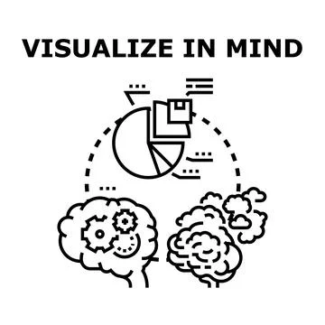 Visualizing data in mind process concept Illustrazione stock