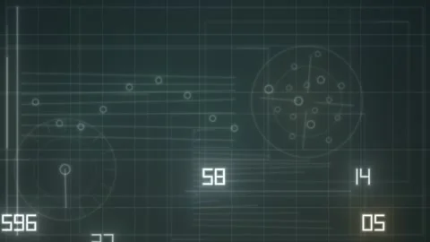 Visualizing data with numbers and graphs on a screen Stock Footage 339303423