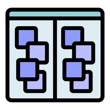 Visualizing data relationships and dependencies using linked blocks across du Illustrazione stock