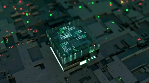 Visualizing digital impact when computer starting or booting. 스톡 동영상 334024333
