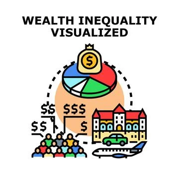Visualizing global wealth inequality distribution concept Stock Illustration