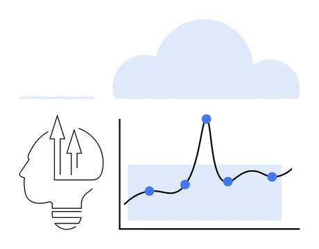 Visualizing Growth and Innovation with Data Analytics in a Simplified Graphic Stock Illustration